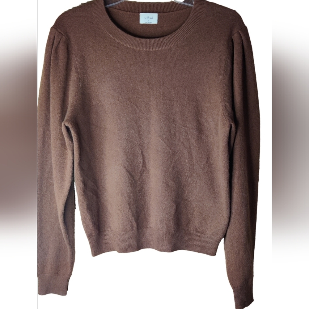 Wilfred Women's Chocolate Cashmere Crewneck Sweater Size Medium
